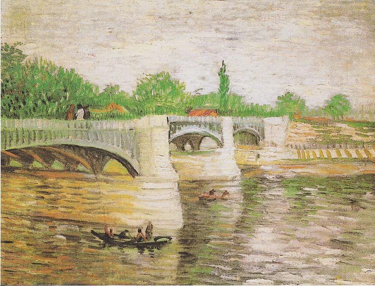 Vincent Van Gogh Die Seine with Pont de la Grande Jatte Norge oil painting art